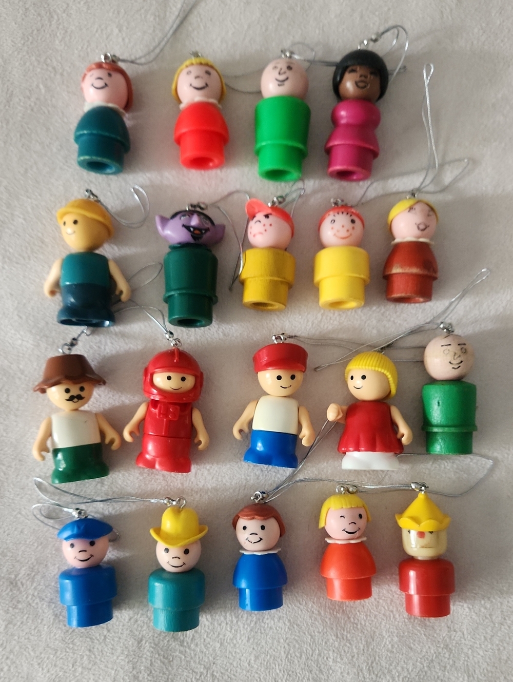 Lot Of Playskool Lil' Playmates & Fisher-Price Little People Upcycled Ornaments